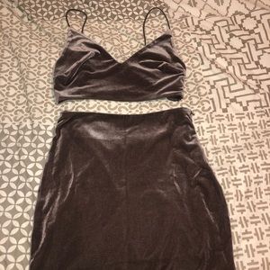 Meshki grey velvet set